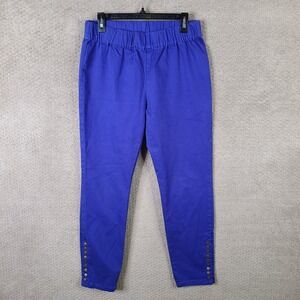 Soft Surroundings Pants Womens Medium‎ Purple Skinny Pull On Snap Hem Stretch